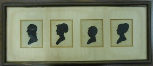Four silhouettes of the Shippen and Burd families.  All with "MUSEUM" stamps, indicating Peale Museum origin